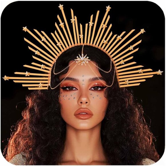 Gold Star Headband Halo Crown for Women Halloween Costume Accessory main image 4